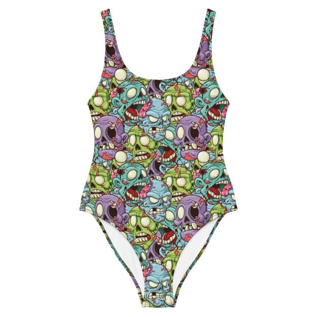 Cartoon Zombie One-Piece Swimsuit