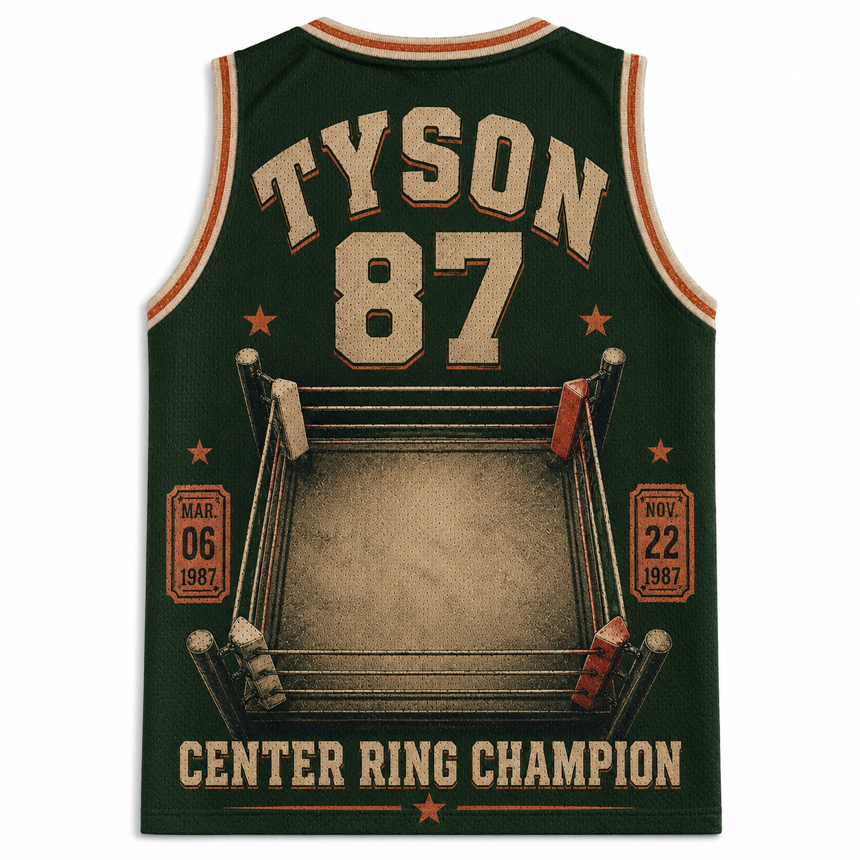Vintage Mike Tyson Center Ring Undisputed 87 Jersey Tank