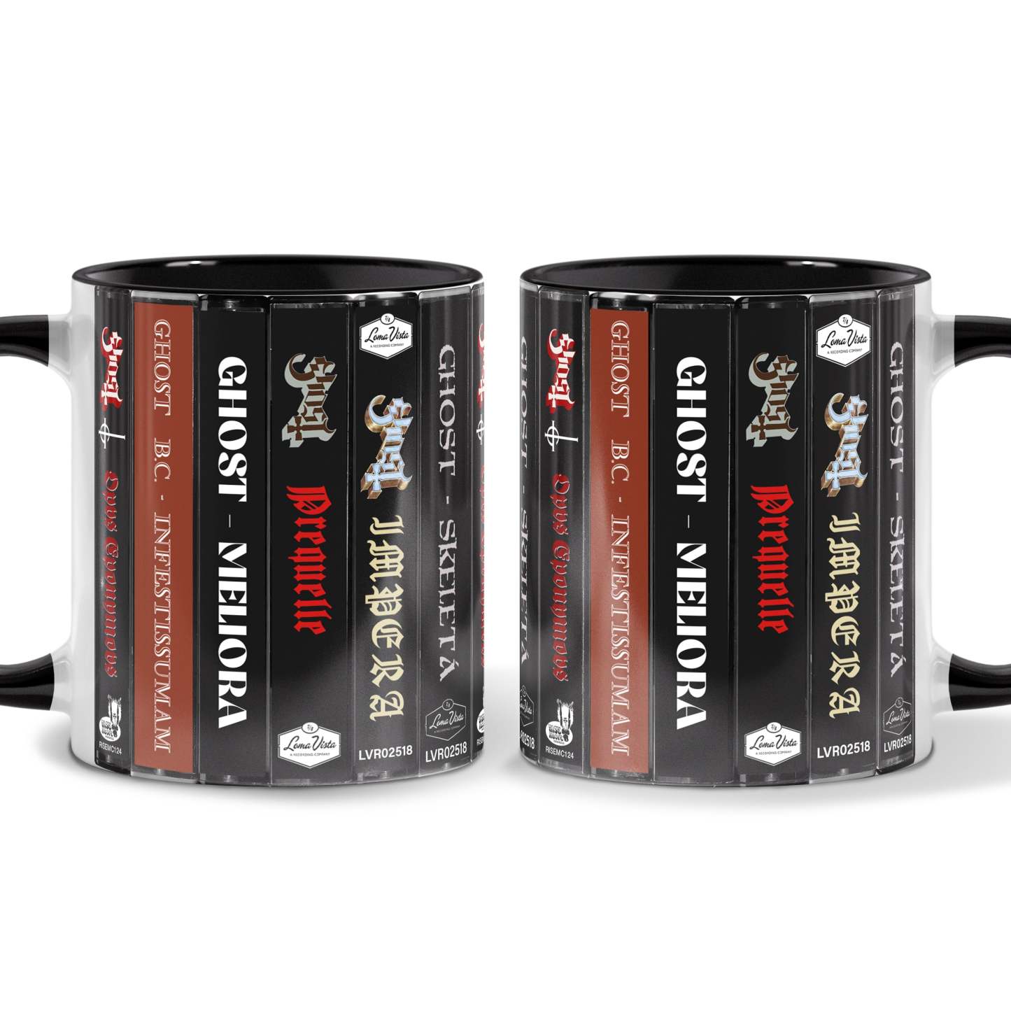 Ghost Albums Cassette Collection Retro Accent Edge-to-Edge Printed Mug