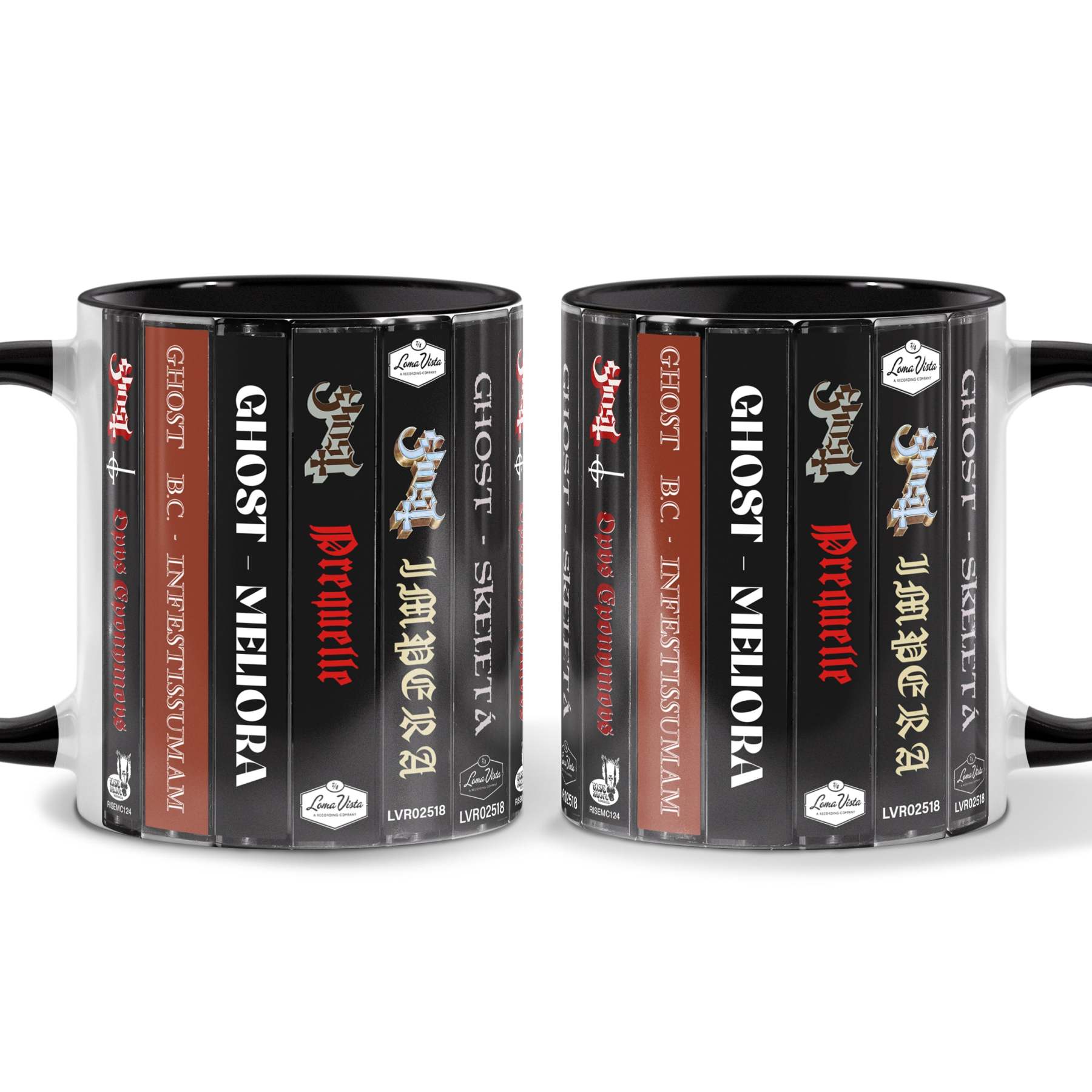 Ghost Albums Cassette Collection Retro Accent Edge-to-Edge Printed Mug