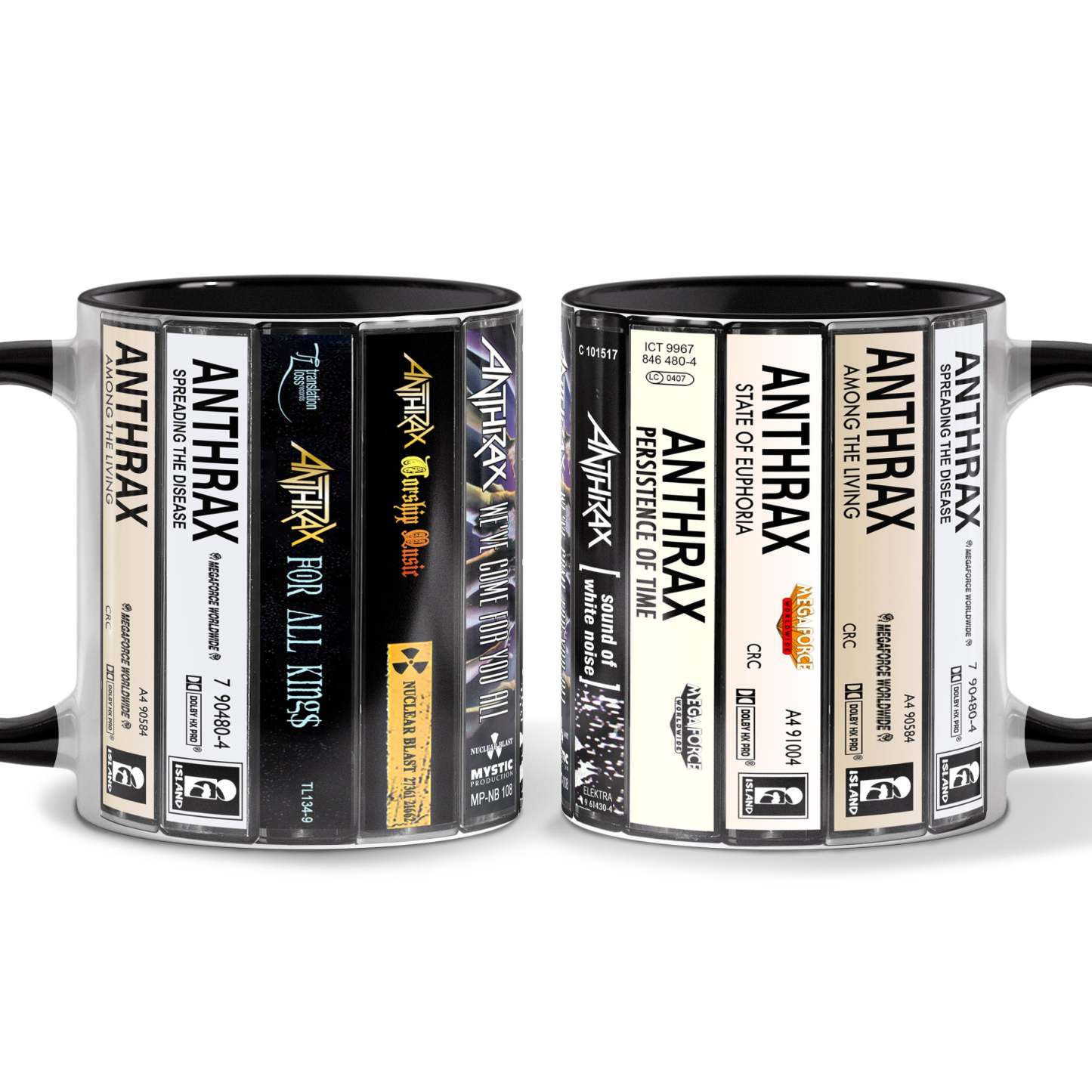 Anthrax Albums Cassette Collection Retro Accent Mug