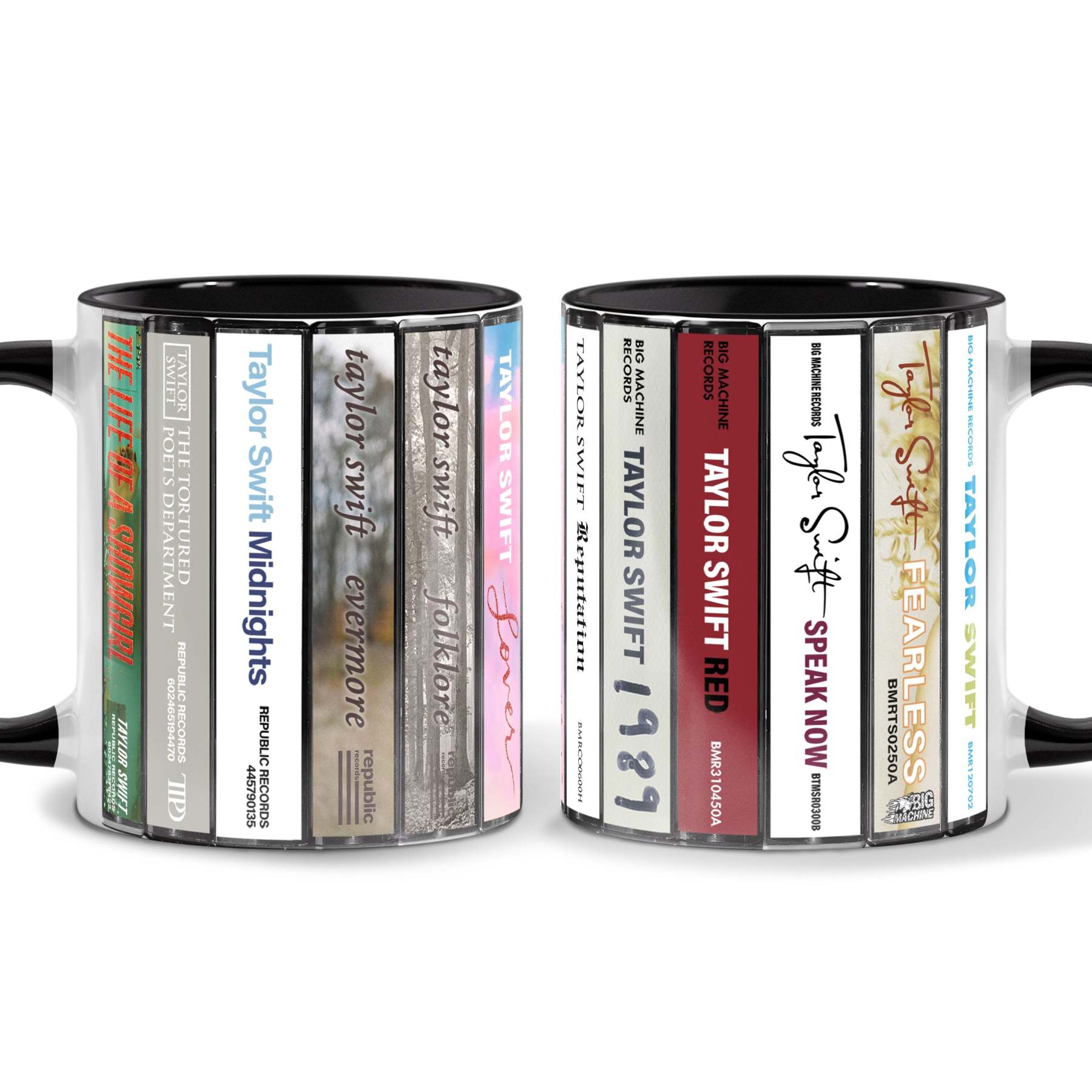 Taylor Swift Albums Cassette Collection Retro Accent Edge-to-Edge Printed Mug