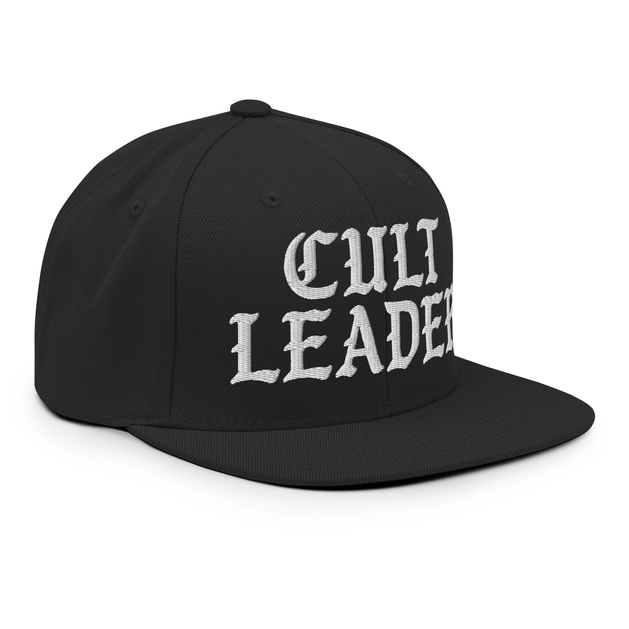 Embroidered Cult Leader Snapback Hat