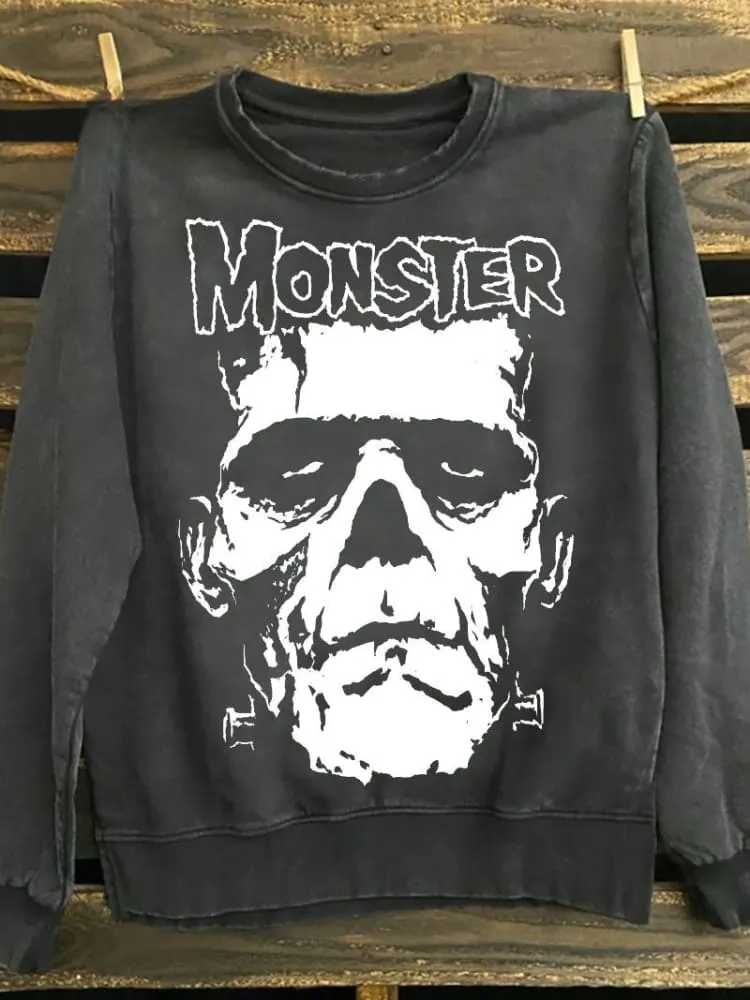 The Monster Skull Print Unisex 100% Cotton Sweatshirt