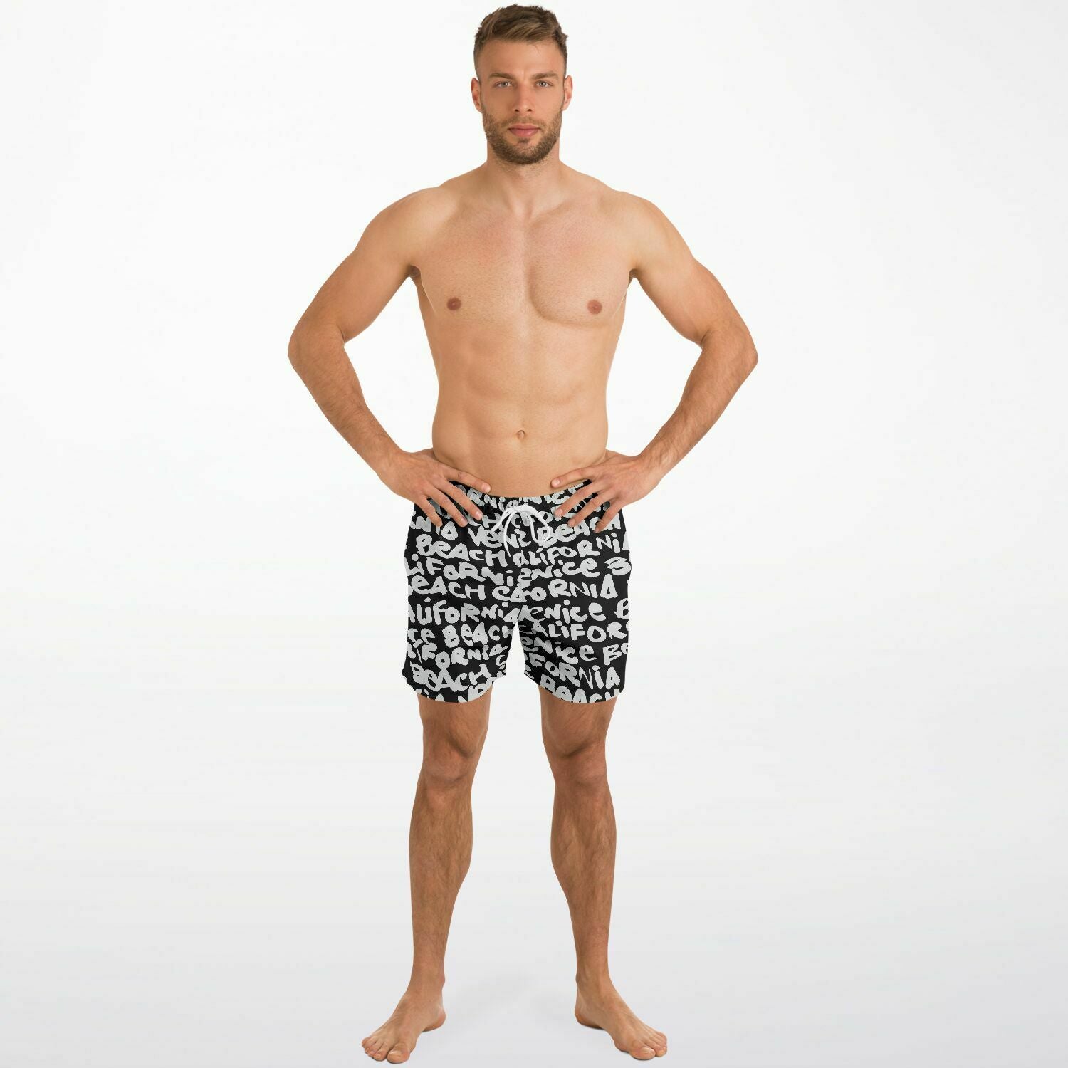 Venice white swim trunks