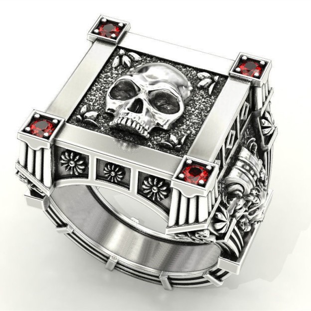 Male Punk SKULL Three Dimensional Winding Finger Ring