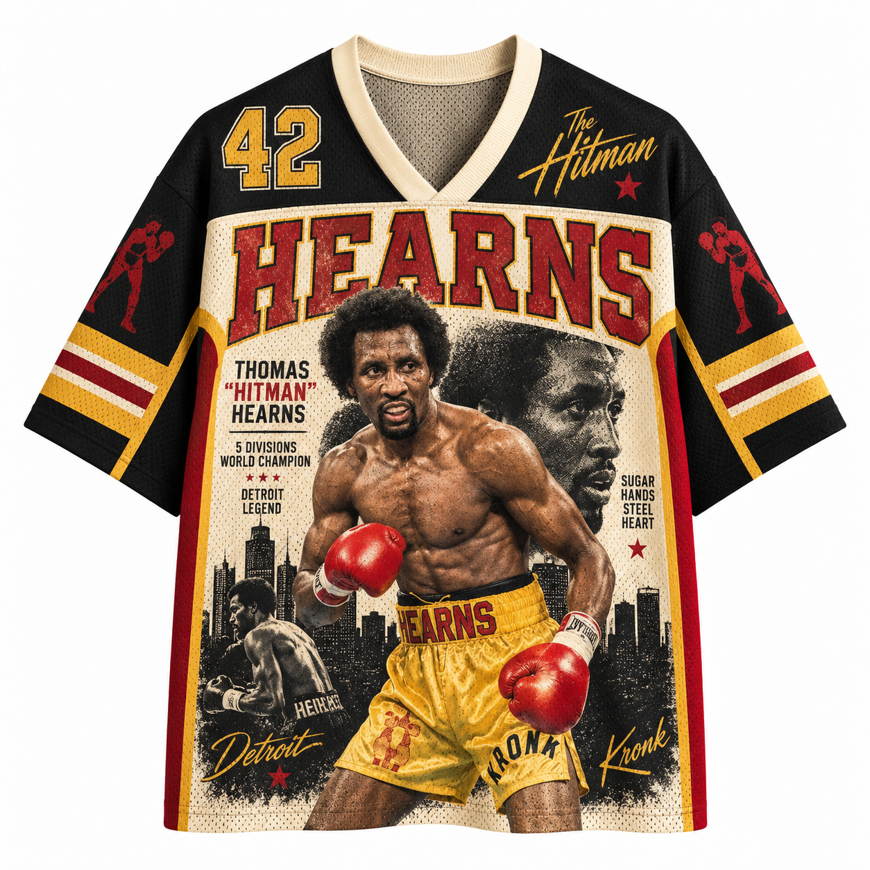 Thomas Hearns 5 Divisions World Champion Detroit Jersey Shirts