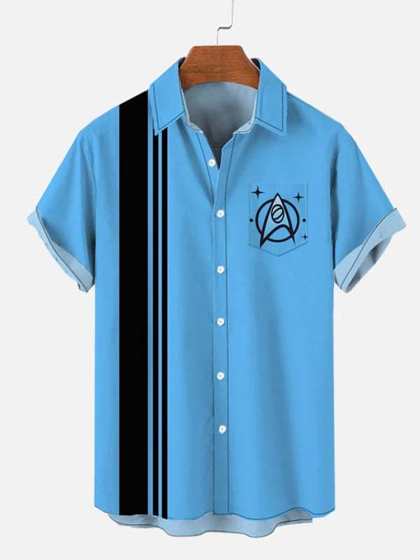 Star Trek Men's Space Warrior Casual Pocket Short Sleeve Shirt