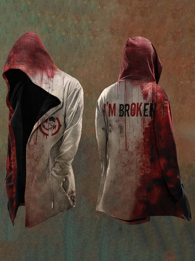 Halloween  I'M Broken Men's Hooded Jacket