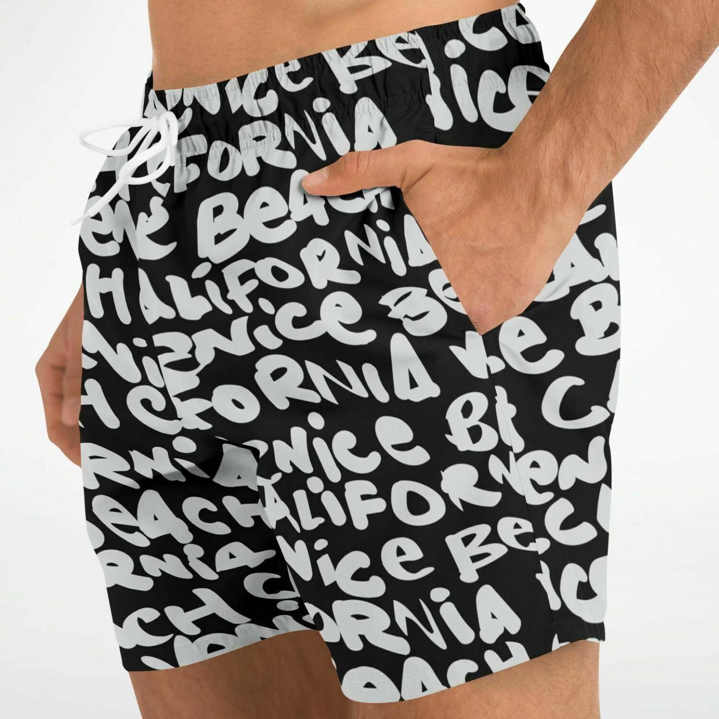 Venice white swim trunks