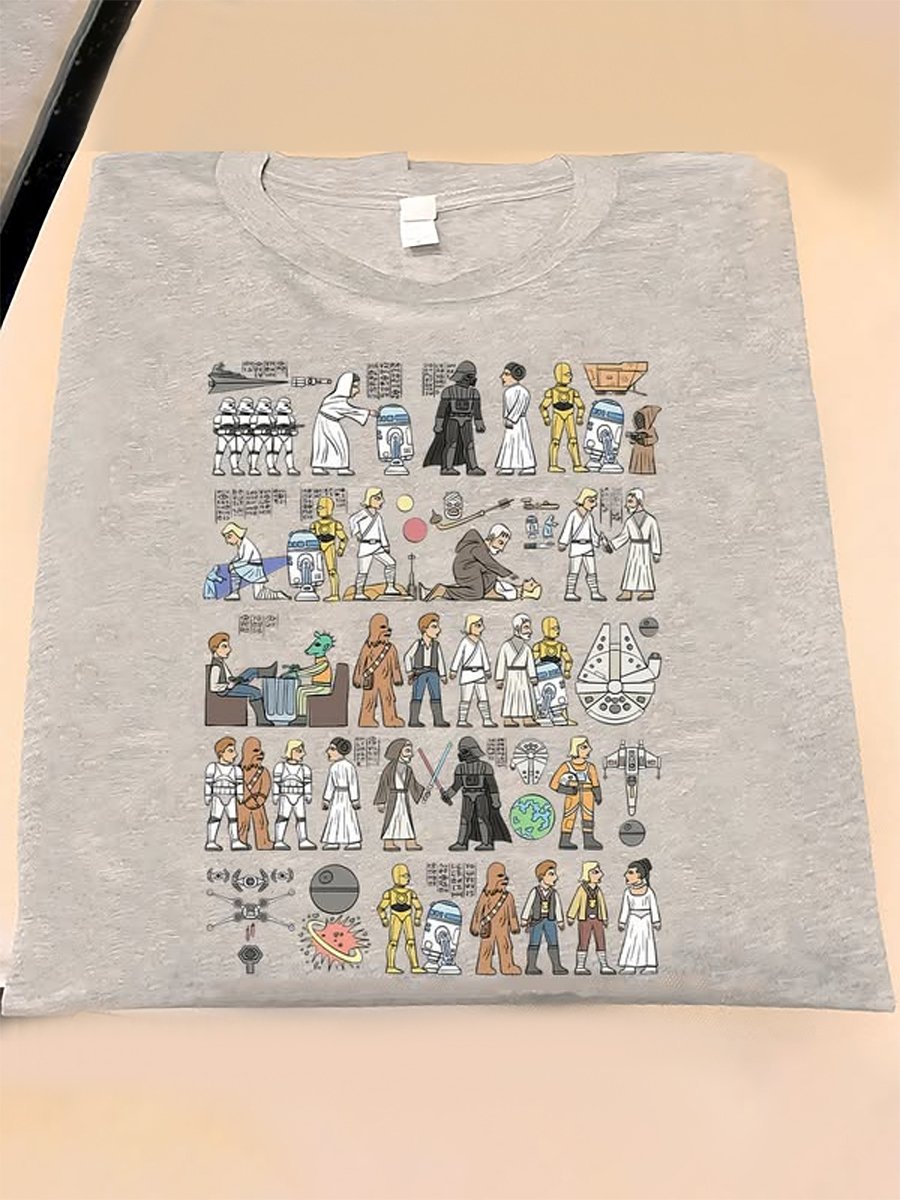 Men's 100% Cotton Planet Print Crew Neck Short Sleeve T-Shirt