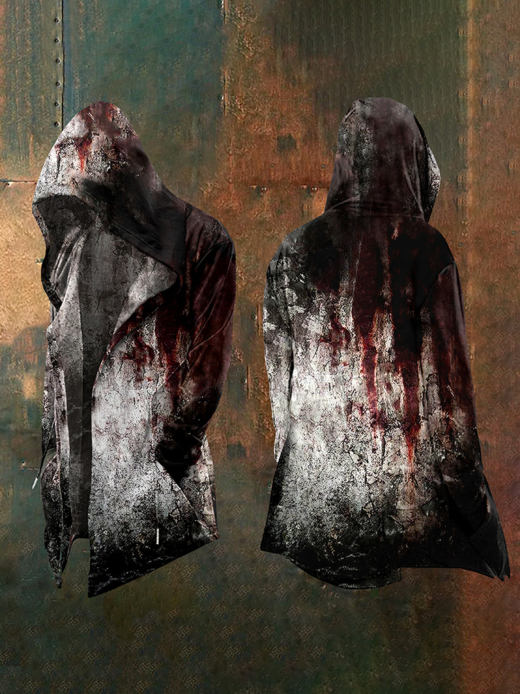 Men's Spooky Halloween Blood Stains Art Hooded Jacket