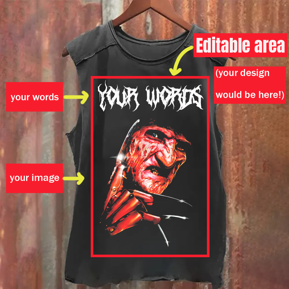 Customized Washed Vintage Gothic Font Tank Top