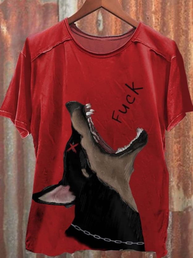 Unisex Black Dog Fuck Print 100% Cotton Casual Tank Top