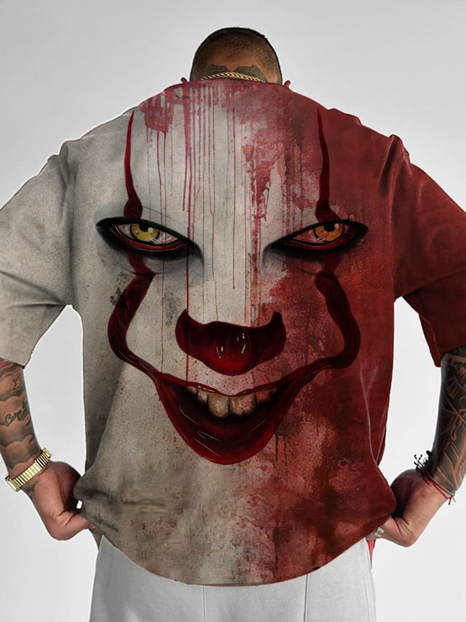 Men's Fashion Bloody Clown Printed T-shirt