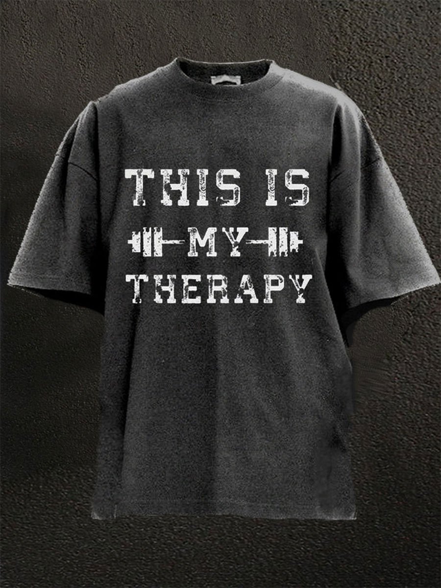 Men's This Is My Therapy Gym Printed T-Shirt