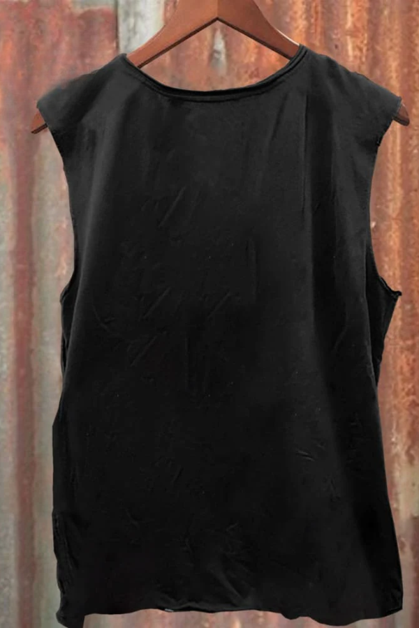 Shark Zone Art Print 100% Cotton Casual Tank Top