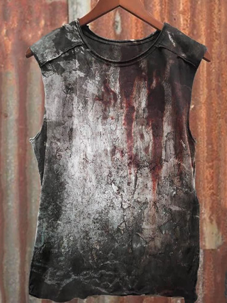 Halloween Blood Stains Print Vest