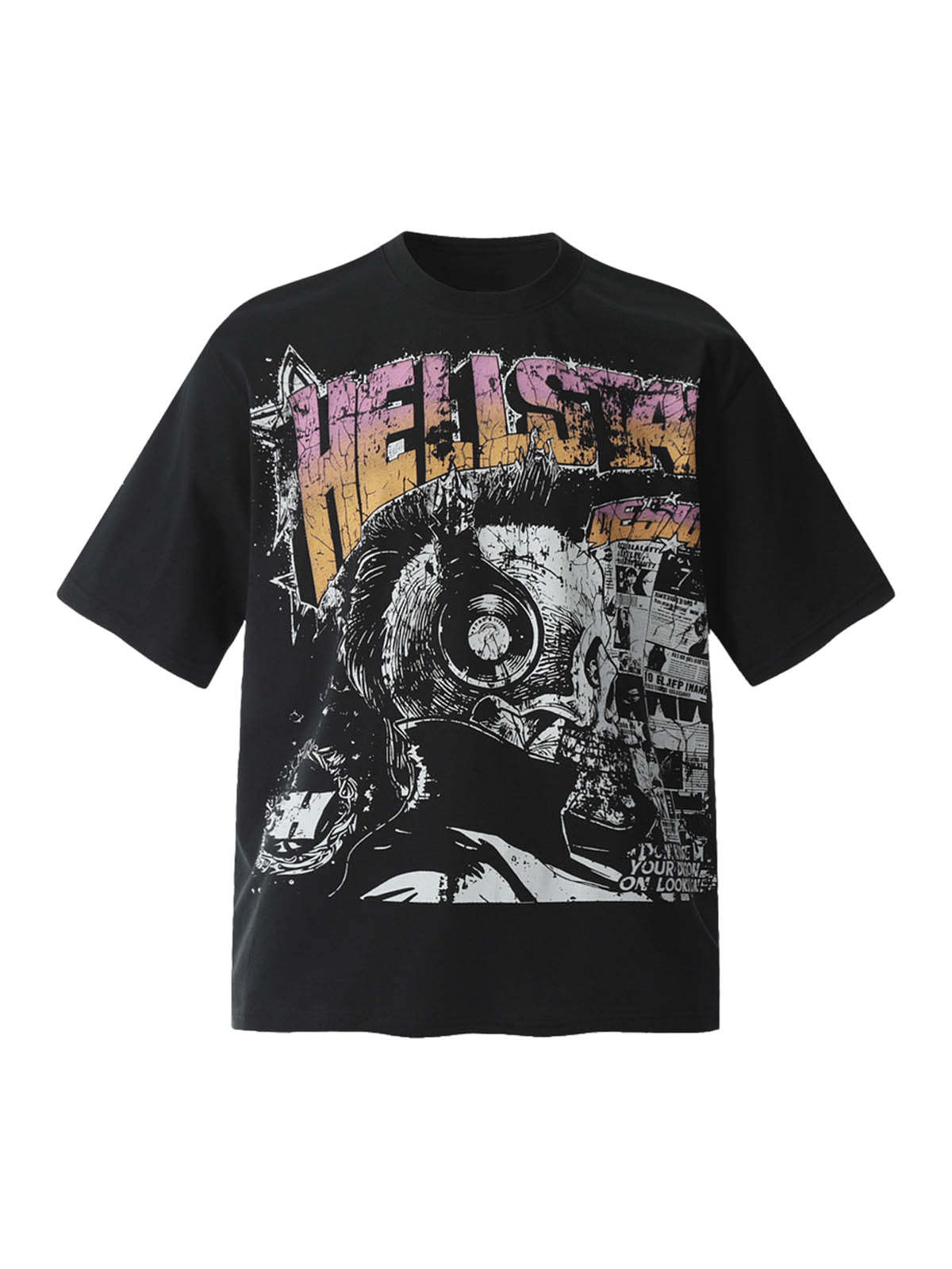 Black Graphic Crew Neck T-Shirt -