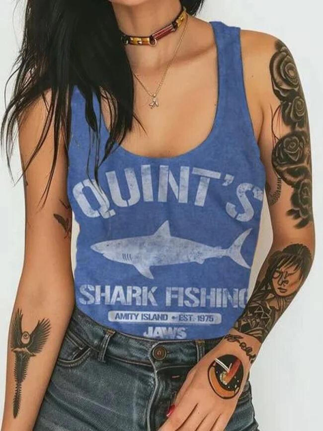 Quint's Shark Fishing Jaws Retro Unisex Classic Tank Top
