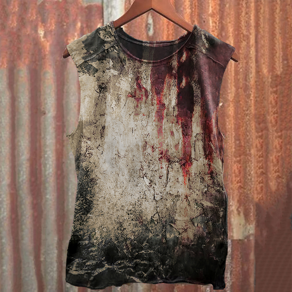 Halloween Blood Stains Print Vest