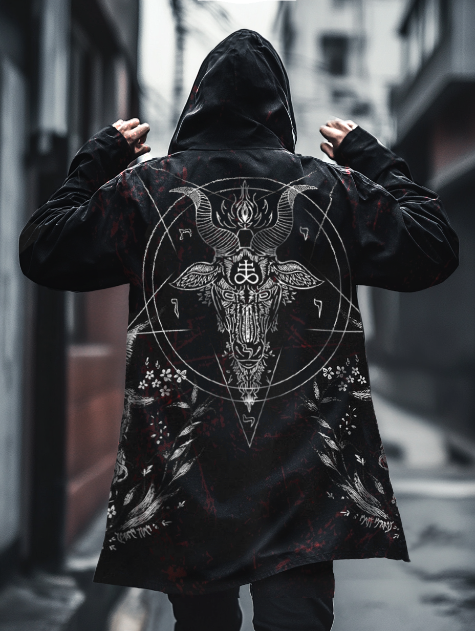 Men's Satanic Goat Dream Casual Hooded Jacket
