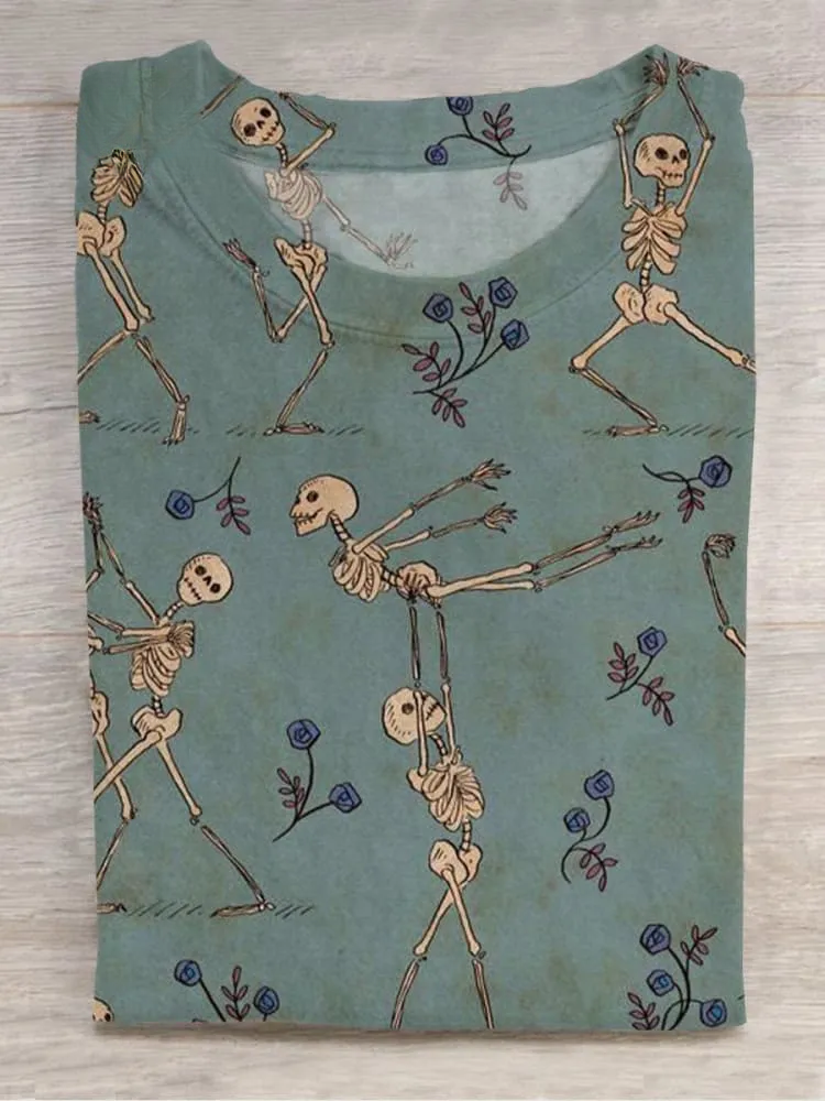 Decorative Pattern of Skeletons Dancing Pas De Deux T-shirt