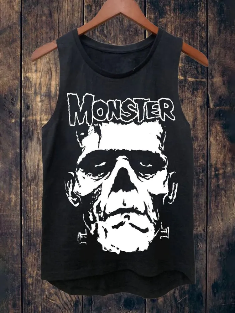 Unisex Monster Skull 100% cotton Tank Top