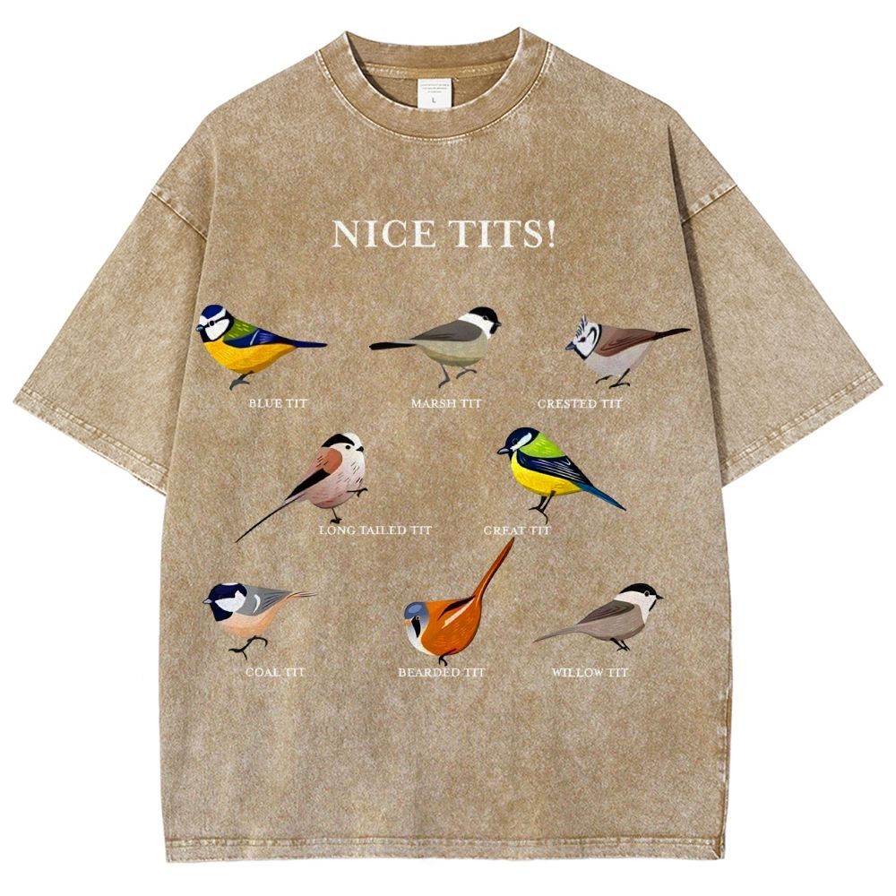 Nice Tits Unisex Vintage Washed Tee