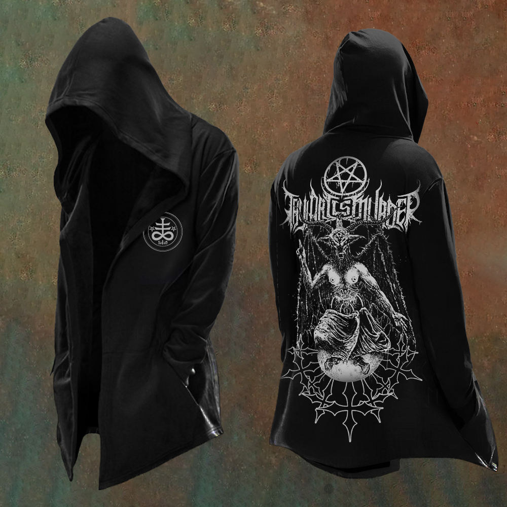 Men's Satanic Devil Baphomet Goat Casual Hooded Jacket