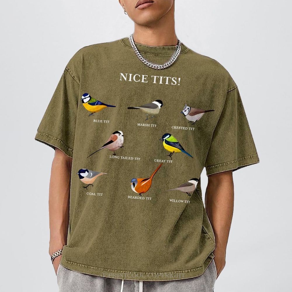 Nice Tits Unisex Vintage Washed Tee