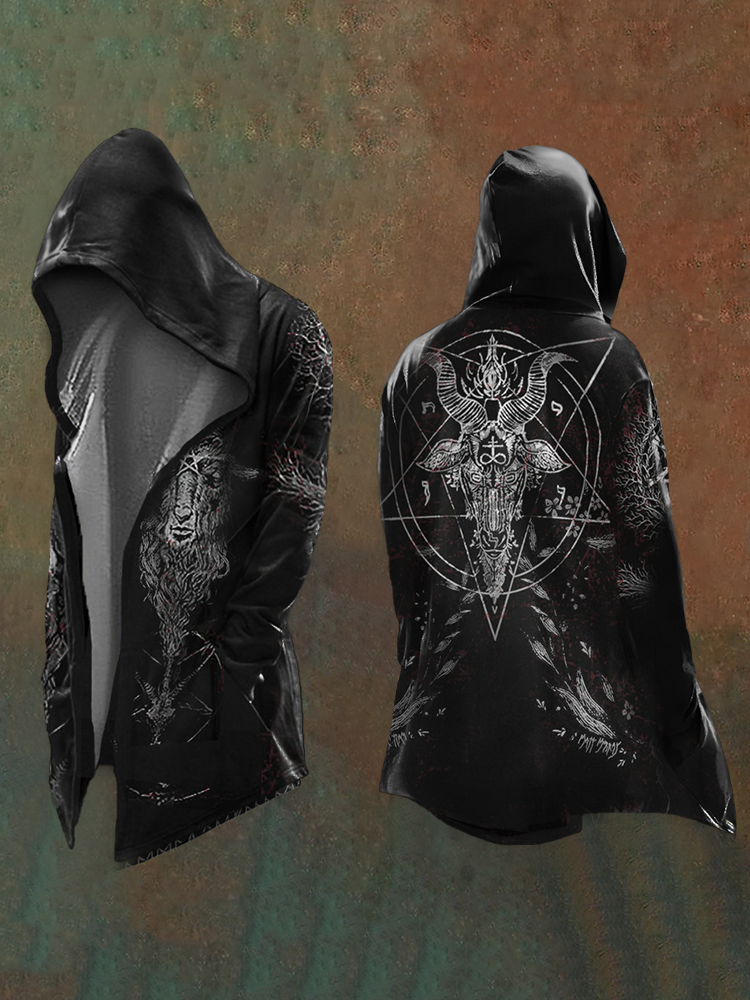 Men's Satanic Goat Dream Casual Hooded Jacket