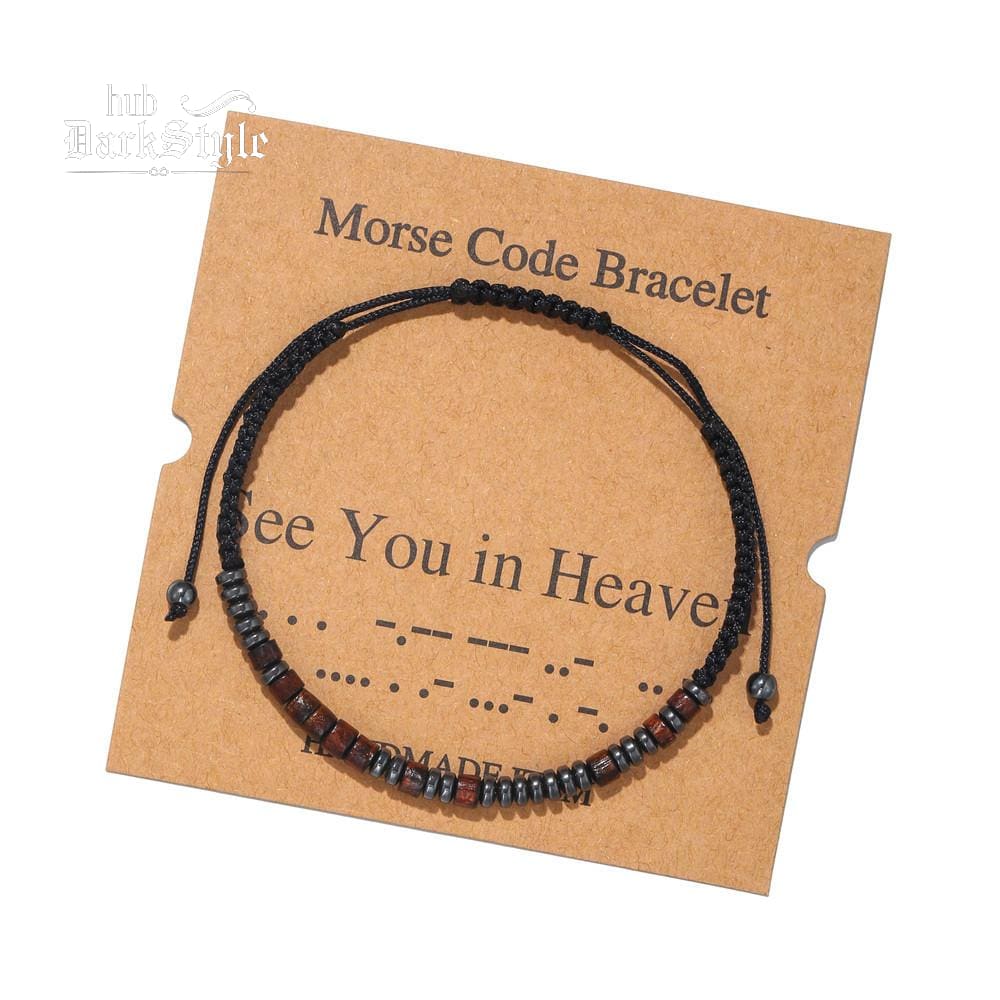 Unisex Morse Code Alphanumeric Weave Couple Bracelet