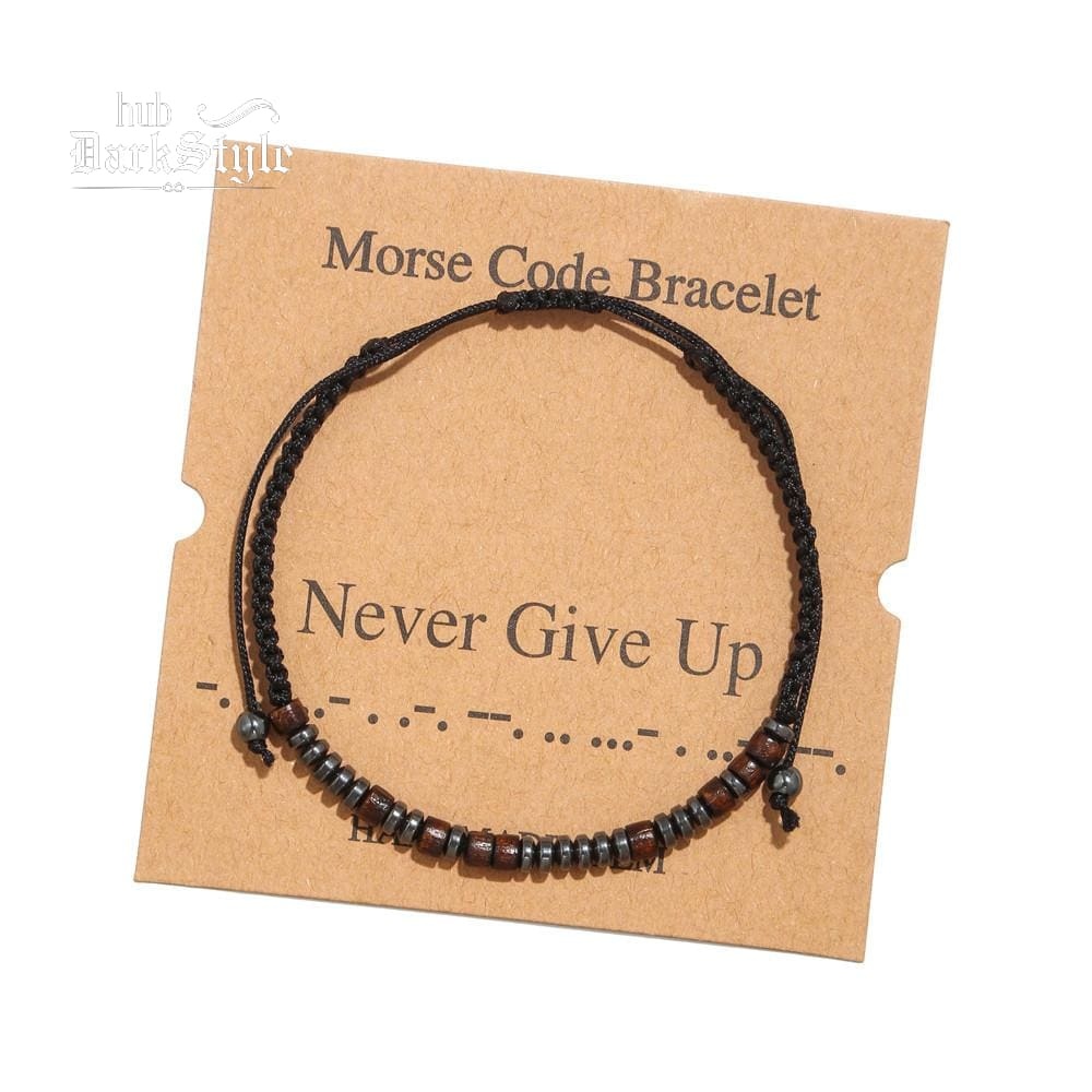Unisex Morse Code Alphanumeric Weave Couple Bracelet
