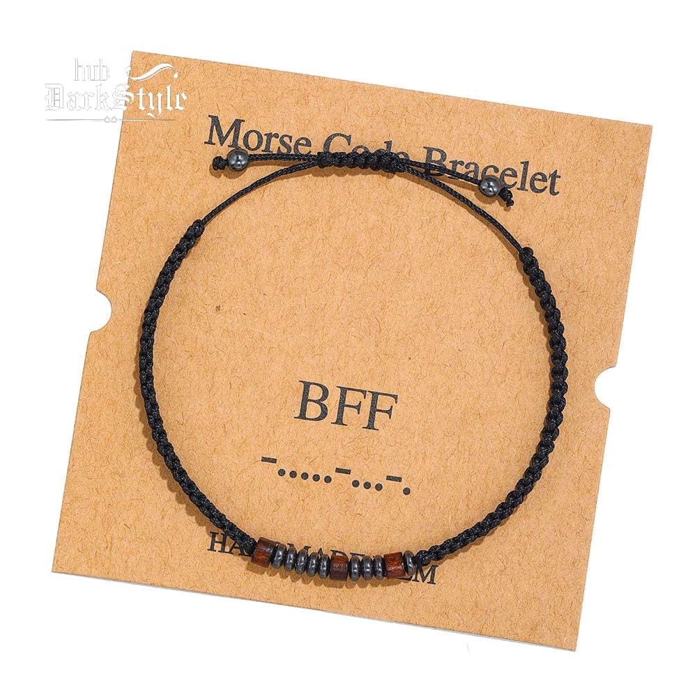 Unisex Morse Code Alphanumeric Weave Couple Bracelet