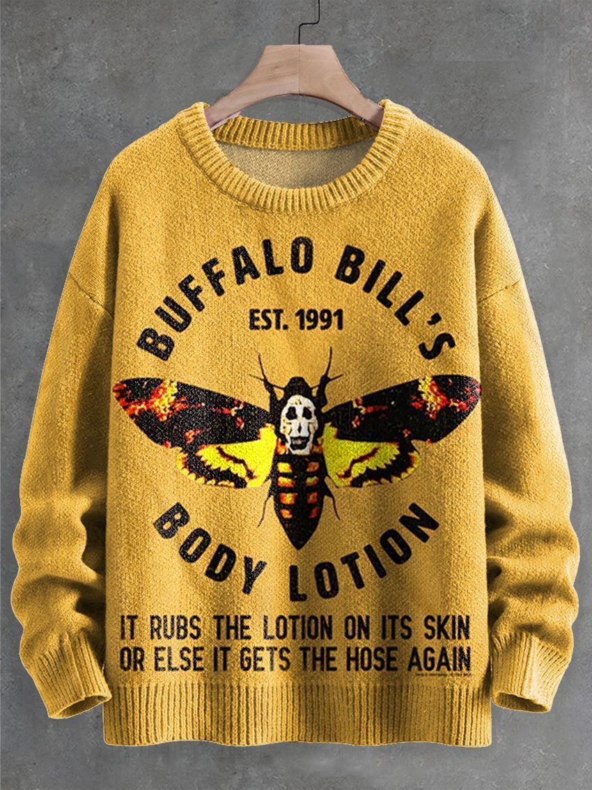 Body Lotion Silence of the Lambs Print Unisex Knit Pullover Sweater