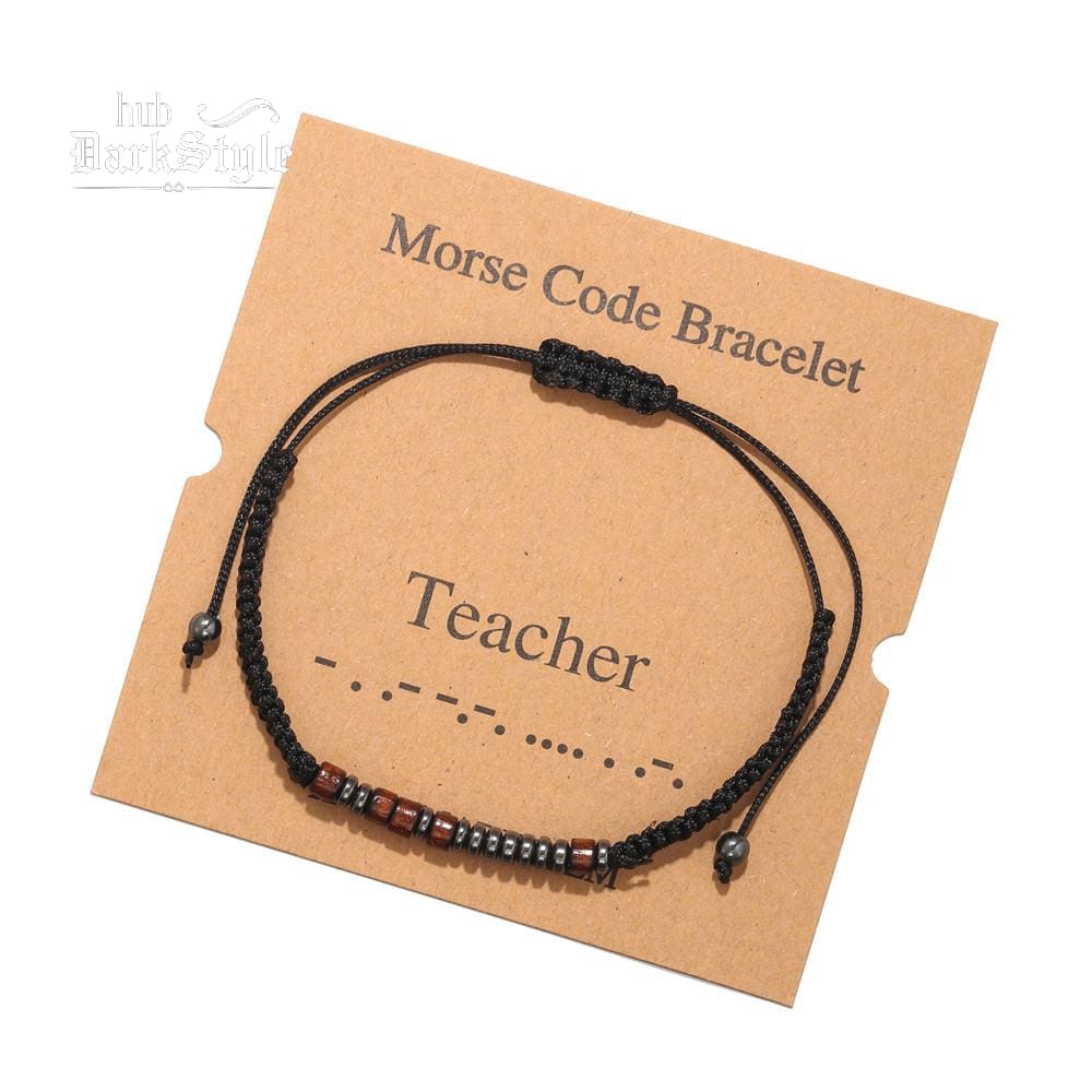 Unisex Morse Code Alphanumeric Weave Couple Bracelet