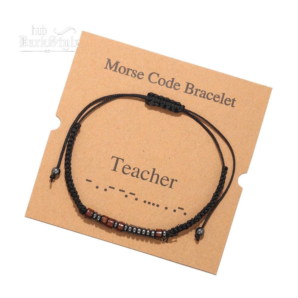 Unisex Morse Code Alphanumeric Weave Couple Bracelet