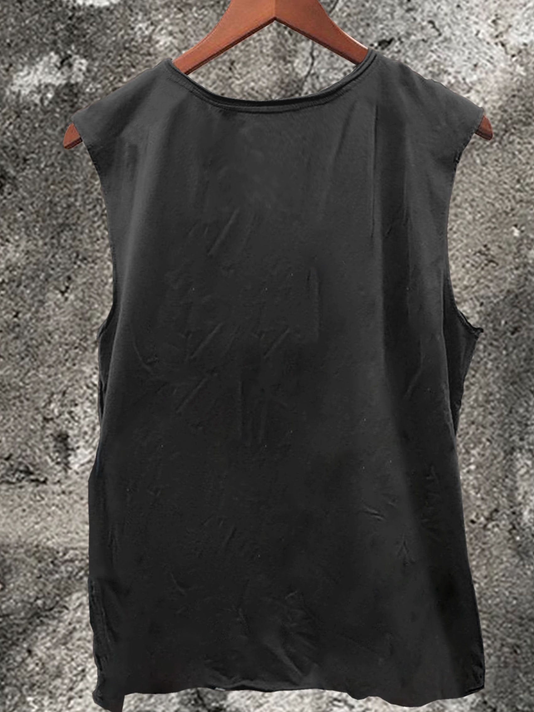 Golden Buddha Statue with Headphones Print 100% Cotton Casual Tank Top