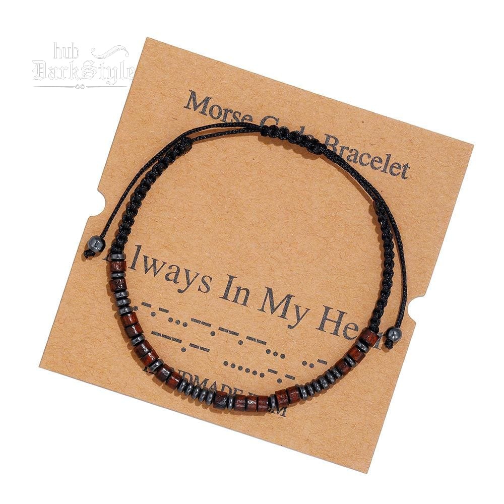 Unisex Morse Code Alphanumeric Weave Couple Bracelet