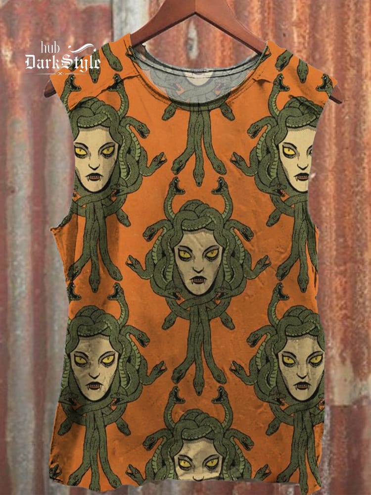 Medusa Print  Casual Tank Top