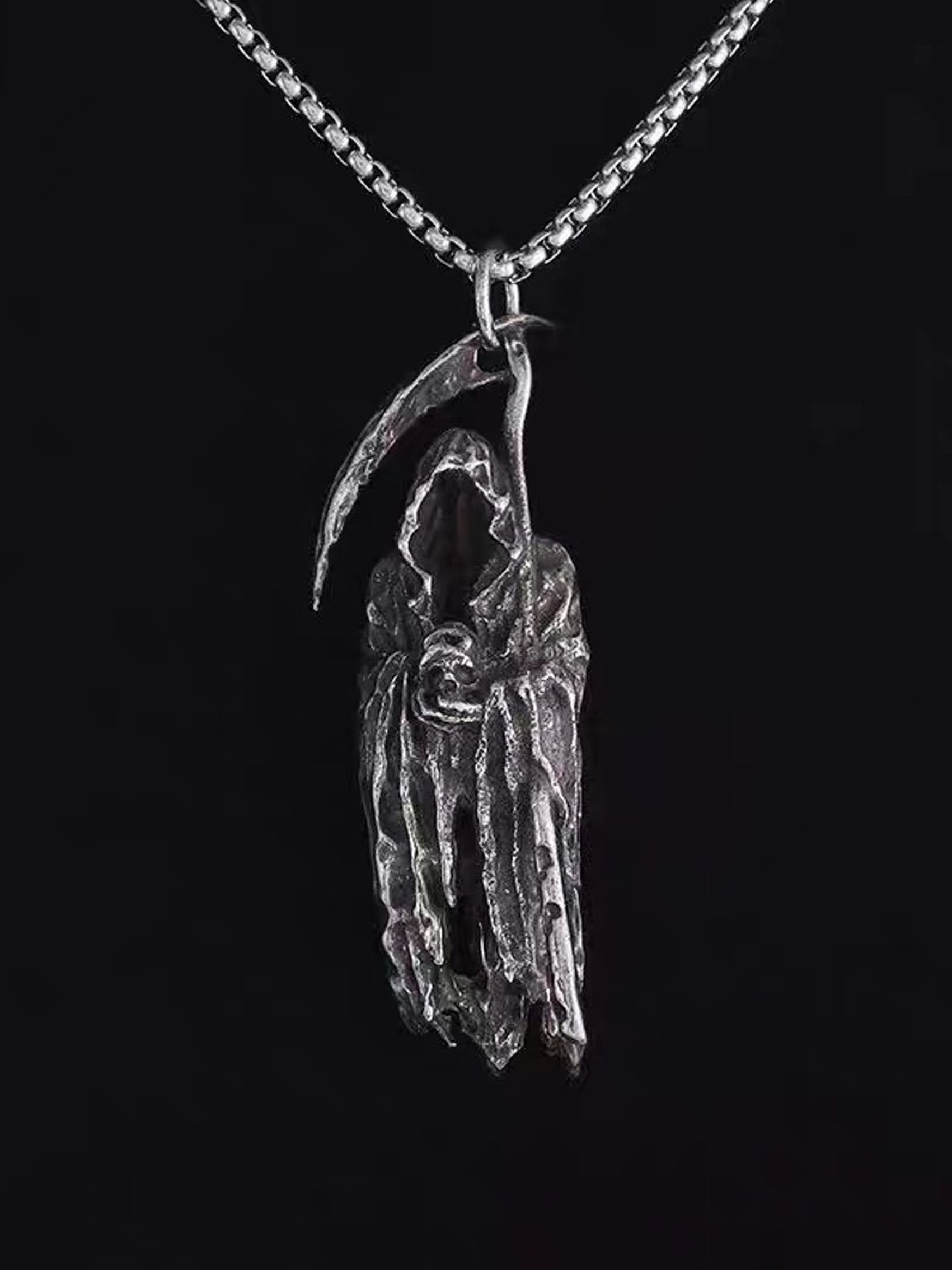 Gothic Scythe Grim Reaper Necklace