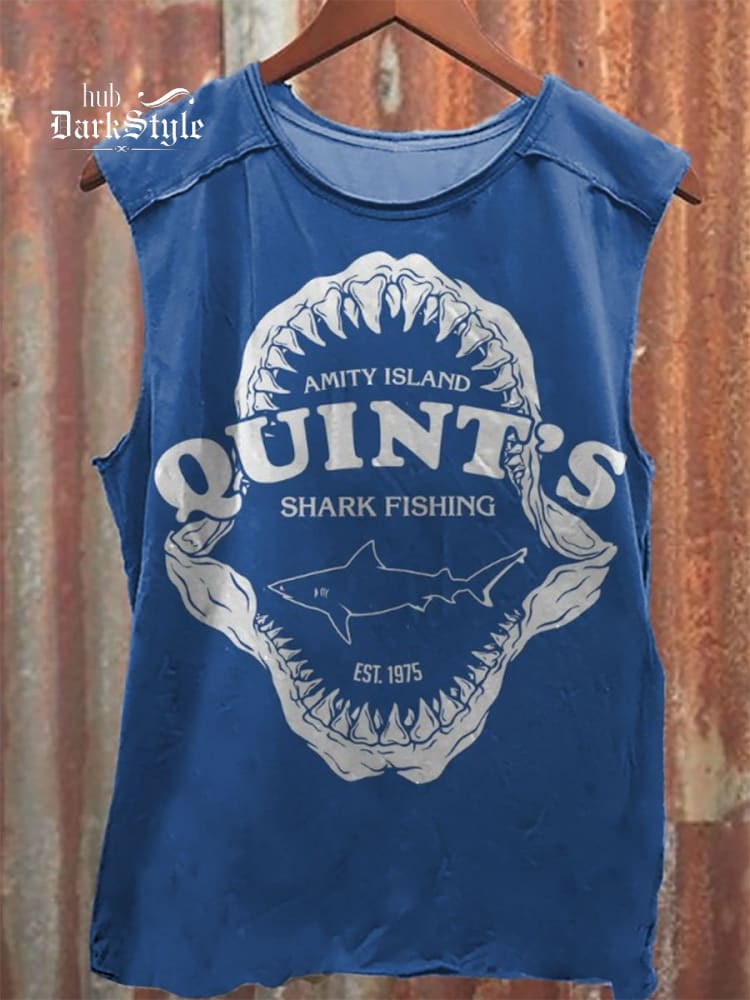 Quints Shark Fishing Unisex Tank Top