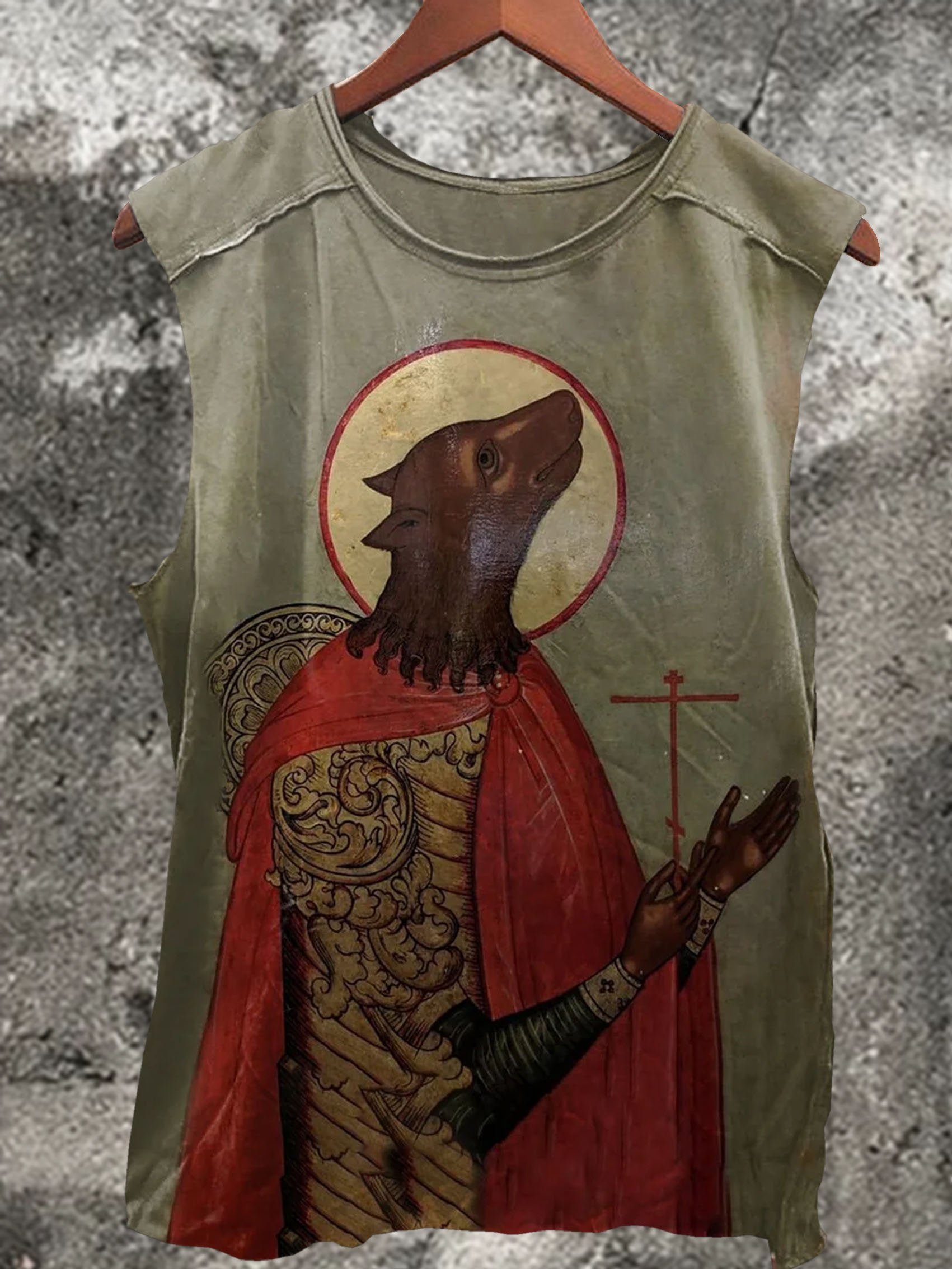 Dog Head Sage Art Print  Casual Tank Top