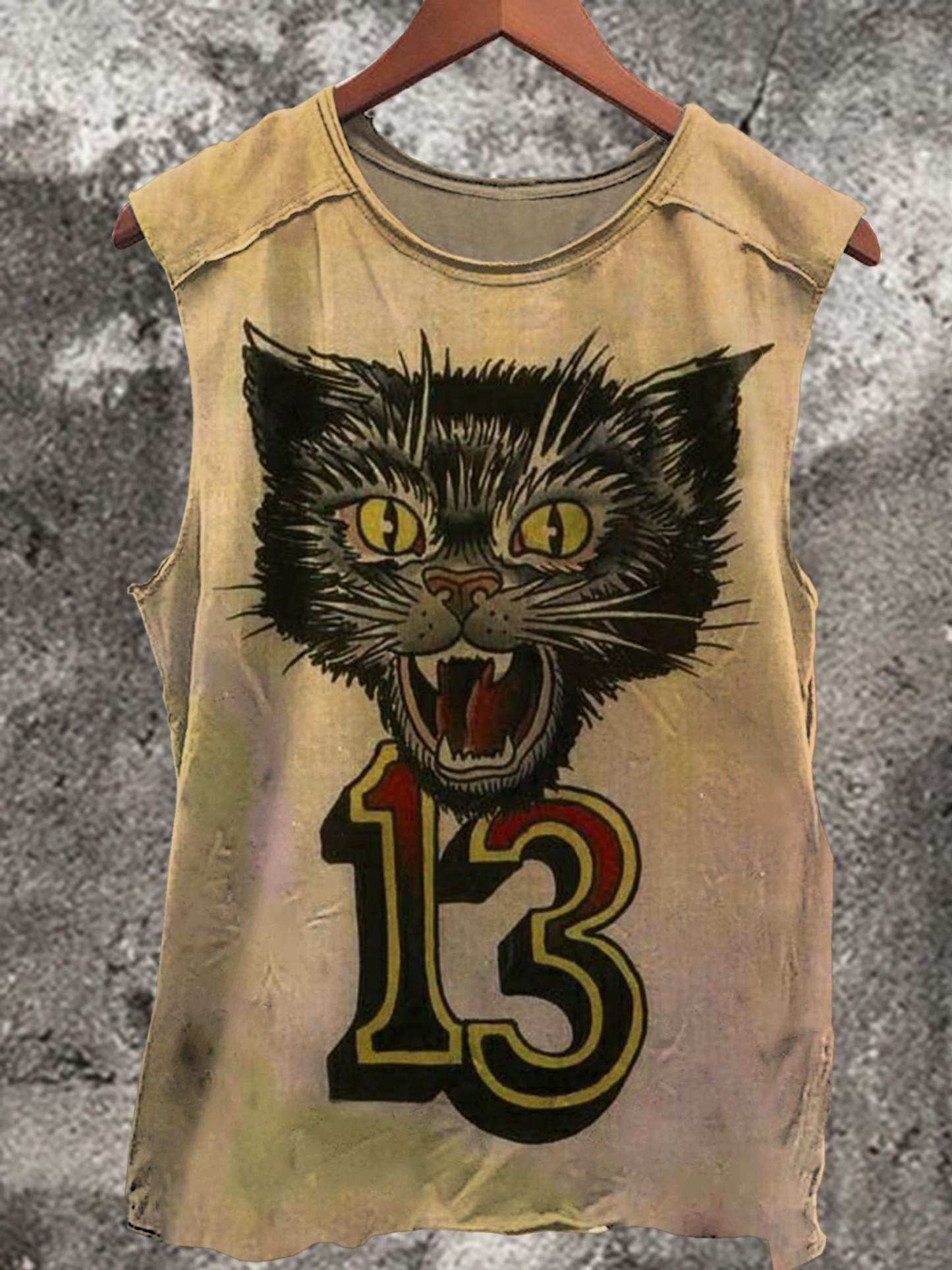 Cat No. 13 Print 100% Cotton Casual Tank Top