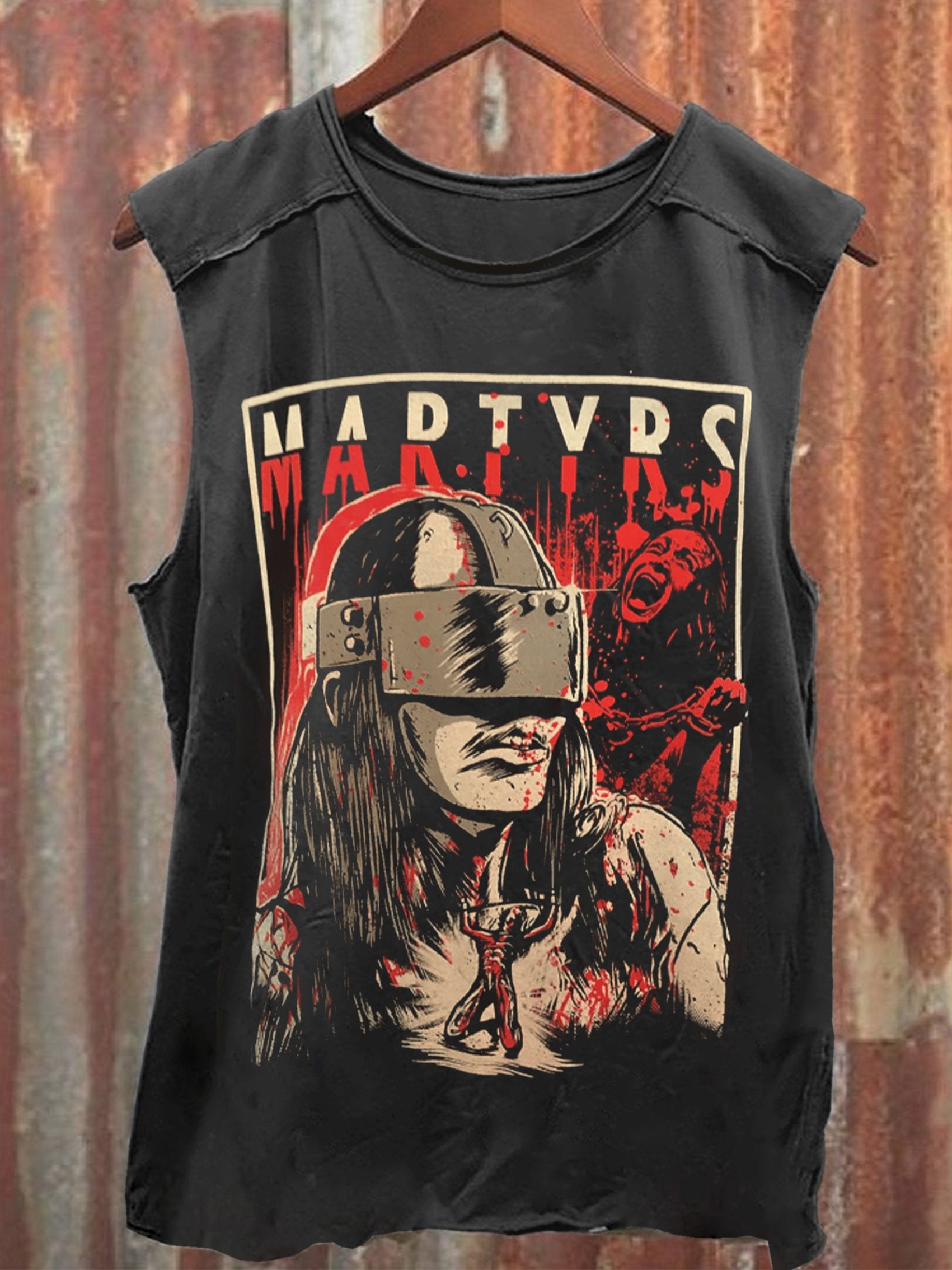 Horror Movie Art Print 100% Cotton Casual Tank Top