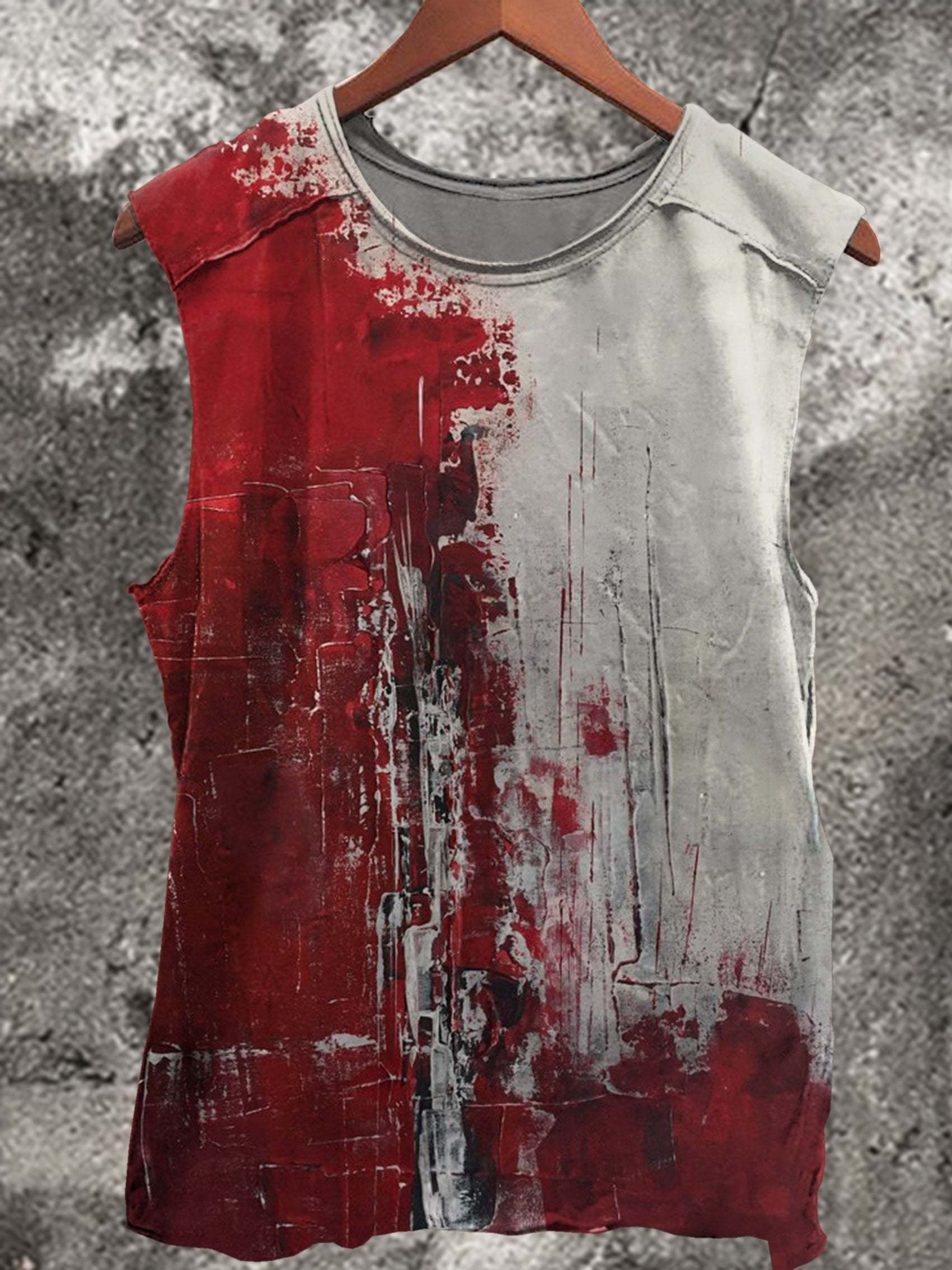 Halloween Bloody Print 100% Cotton Casual Tank Top
