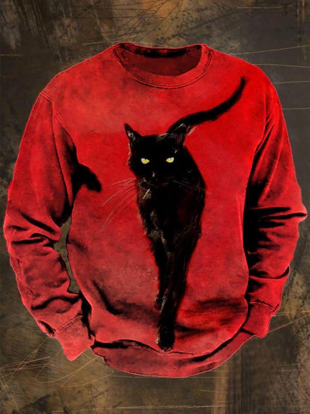 Black Cat Casual Sweatshirt
