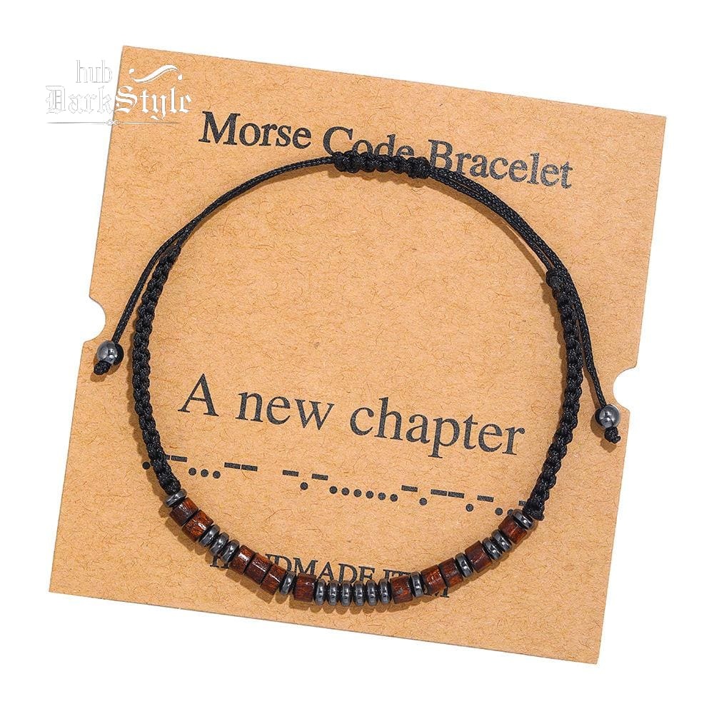 Unisex Morse Code Alphanumeric Weave Couple Bracelet