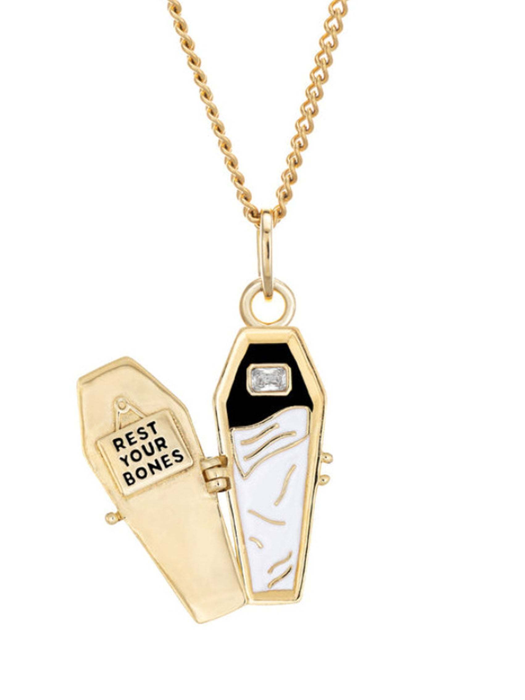 Halloween Dark Gothic Rose Coffin Necklace